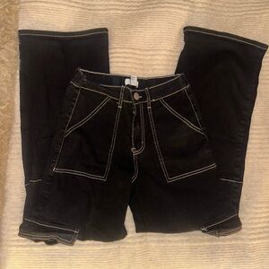 Forever 21 Women’s Black Contrast-Stitch Jeans